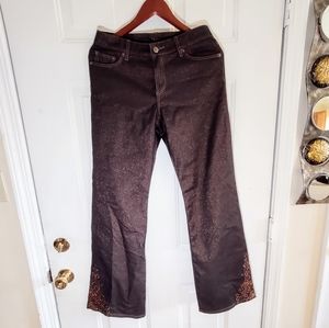 REBA Shiny Brown Women's Pants. Size 6. NWOT